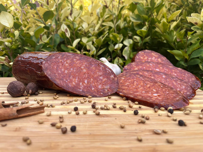 Pepperoni madurado en corte