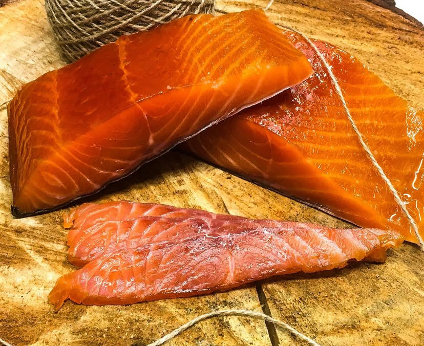 Salmón Ahumado Frío trozo 200 gr. aprox.